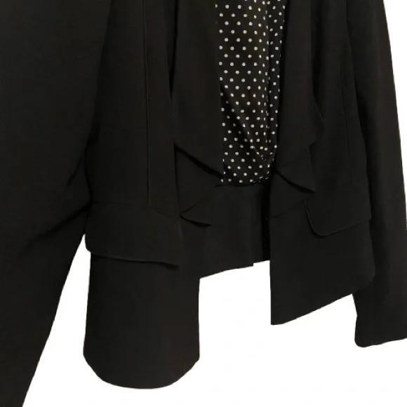 Black White House Black Market open-front blazer with a polka dot lining 14 - Picture 3 of 8